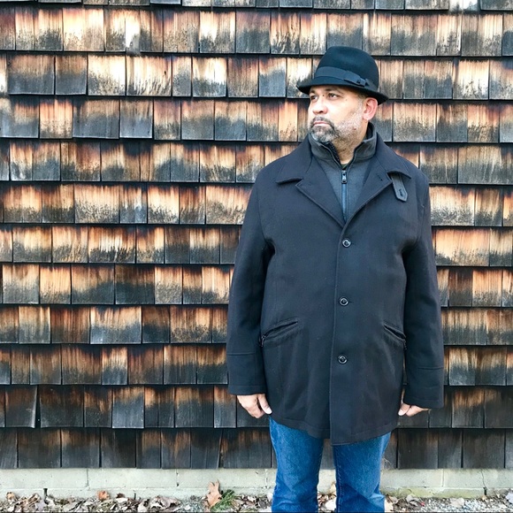 Daniel Hechter Paris Black & Gray Car Coat Winter Jacket Classic Designer - Picture 2 of 8